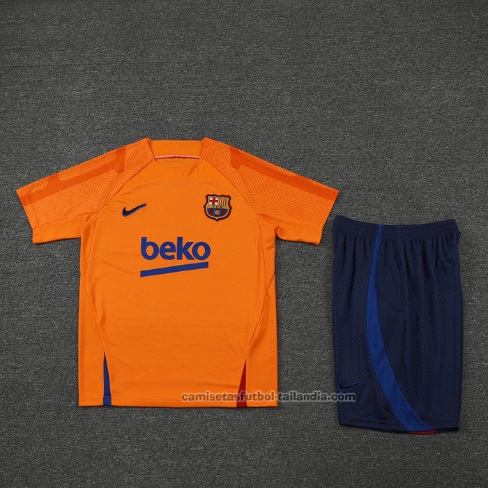 Chandal del Barcelona Manga Corta 22/23 Naranja - Pantalon Corto